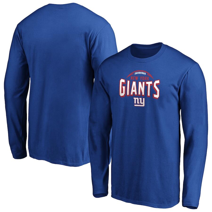 Men's New York Giants Royal Clamp Down Long Sleeve T-Shirt